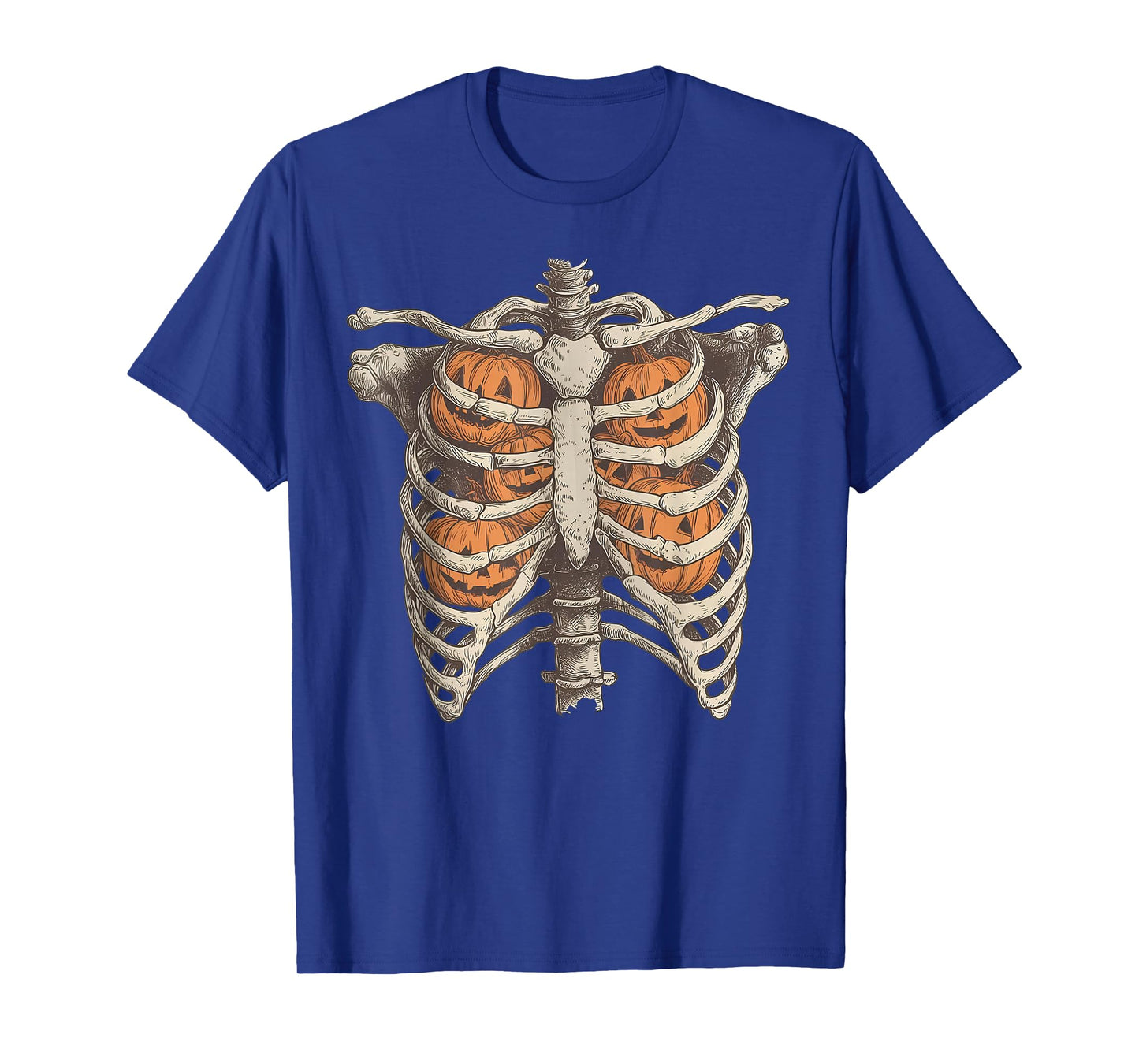 Skeleton Ribcage Pumpkin Spooky Season Halloween Costume T-Shirt