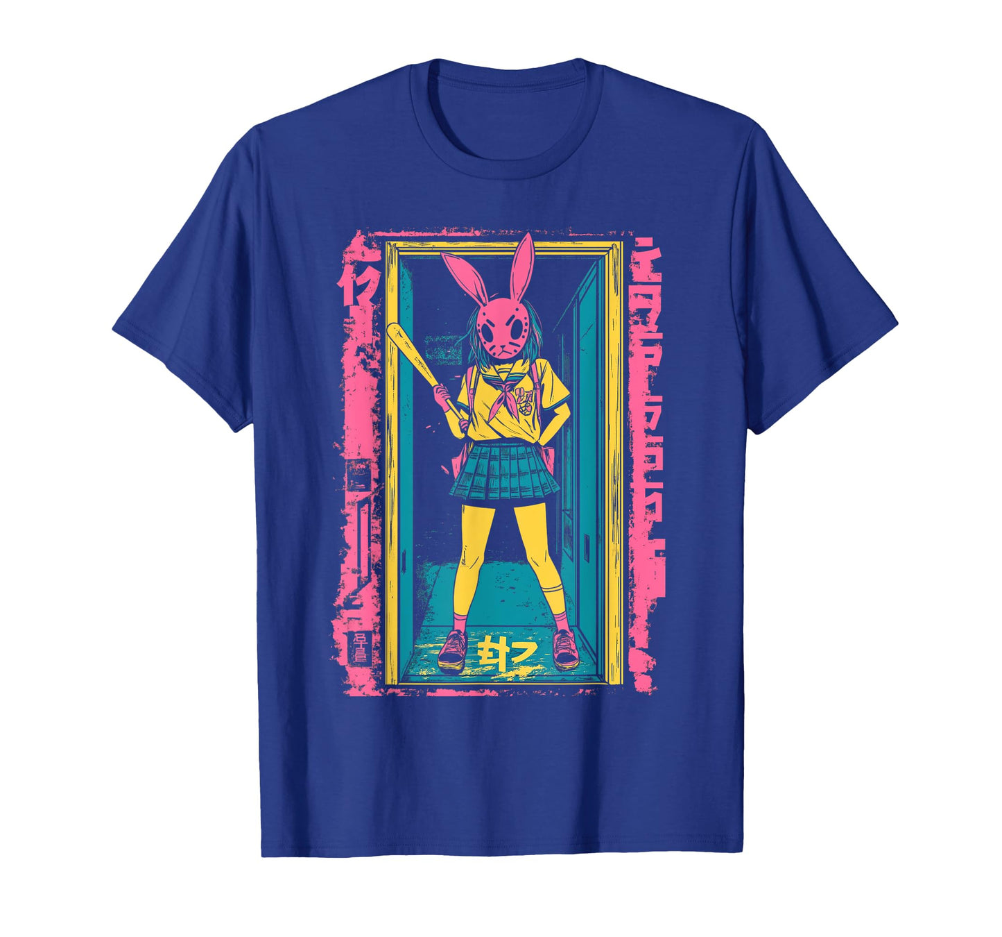 Creepy Girl Bunny Grunge Slasher Pastel Goth Anime Horror T-Shirt