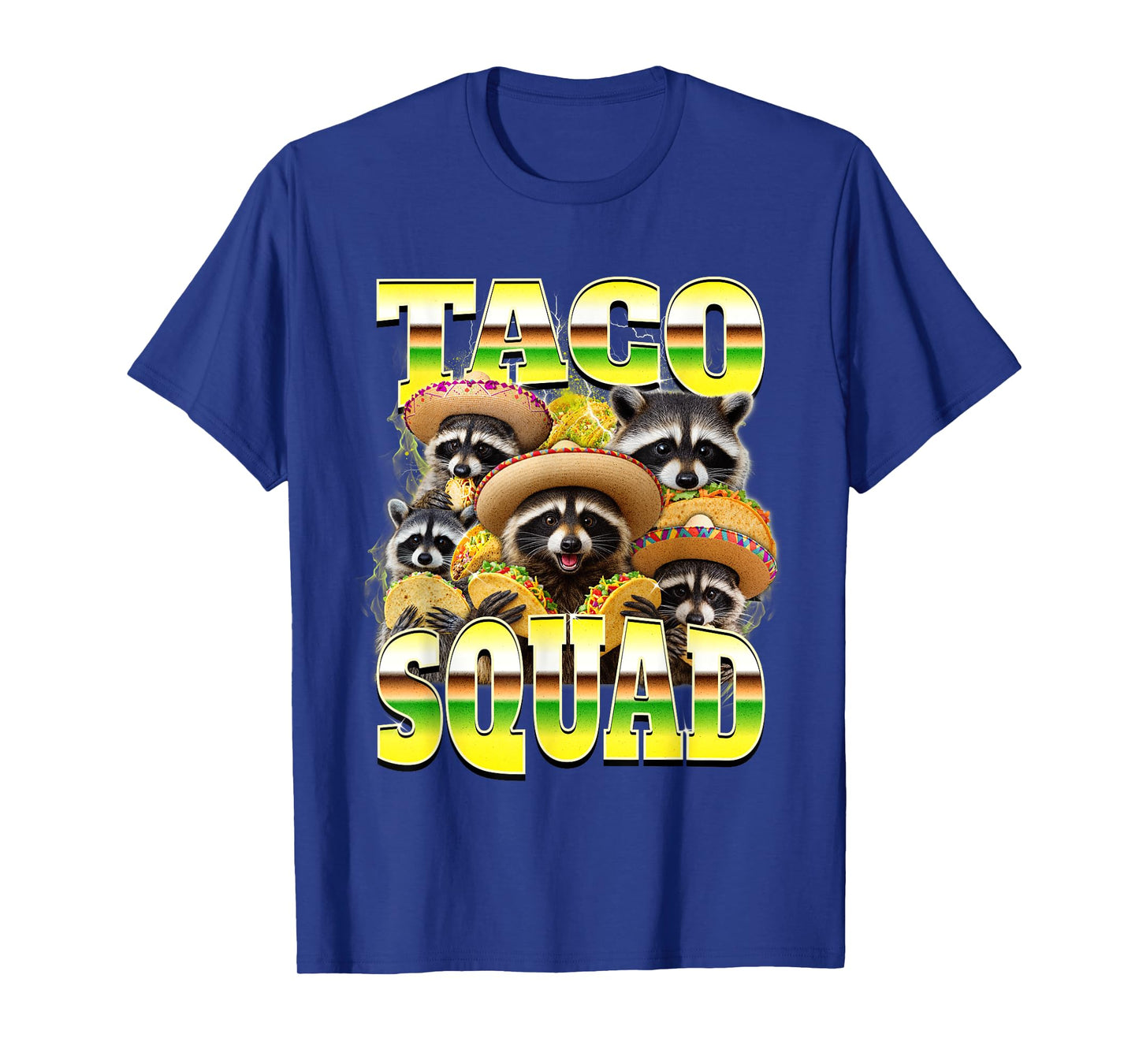 Mexican Food Lover Bootleg Raccoon Funny Taco Squad T-Shirt