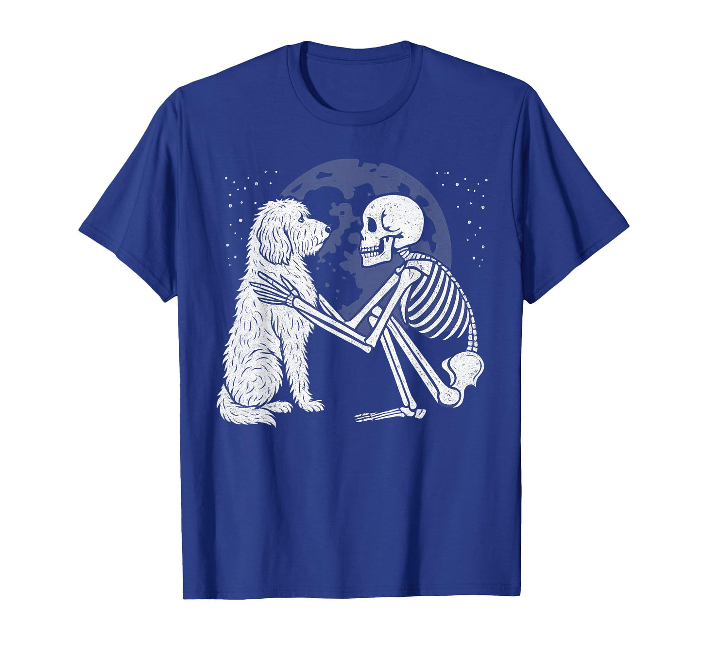 Goldendoodle Skeleton Moon Halloween Dog Lover T-Shirt