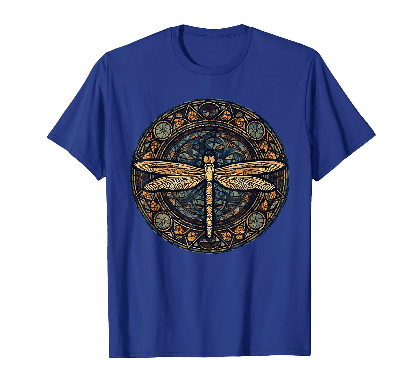 Magical Dragonfly Lover Stained Glass Graphic Design Art T-Shirt