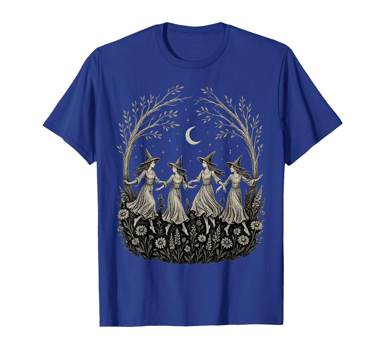 Funny Witch Halloween Floral Spooky Season Funny Fall Vibes T-Shirt