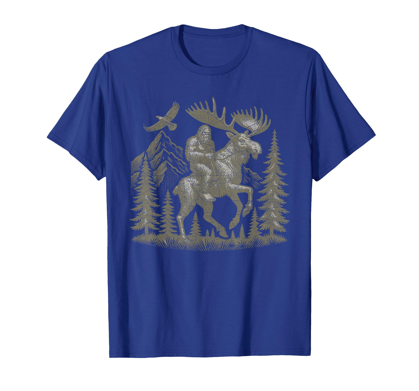 Bigfoot Riding Moose Mountain Adventure T-Shirt