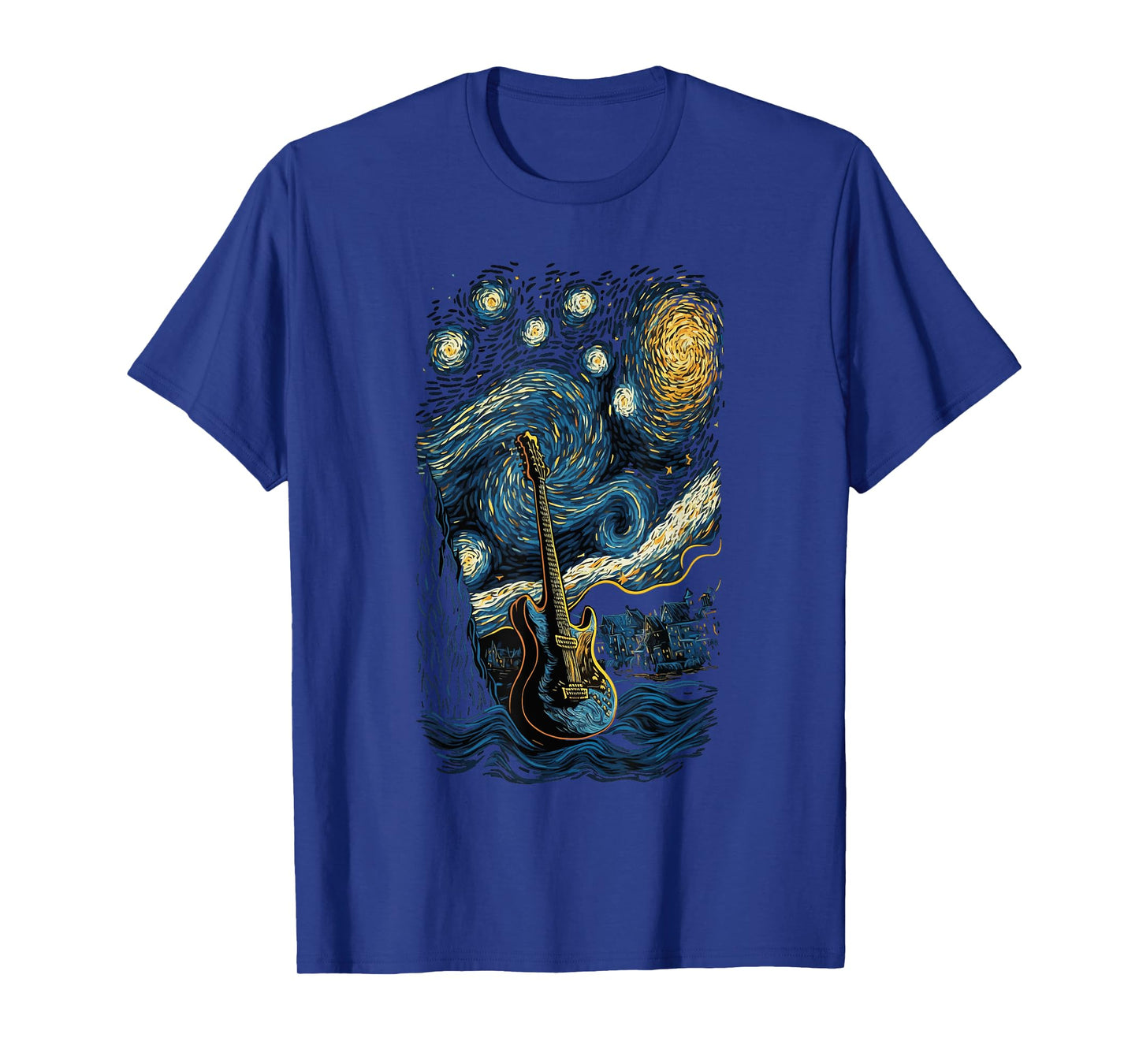 Starry Guitar Gifts Guitarist Rock Concert Festival Guitar T-Shirt