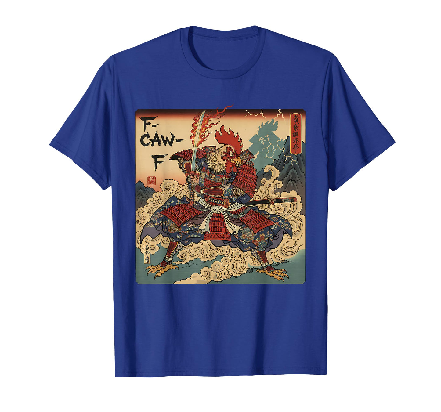 Funny Samurai F-Caw-F Chicken Warrior Japanese Chicken Ninja T-Shirt