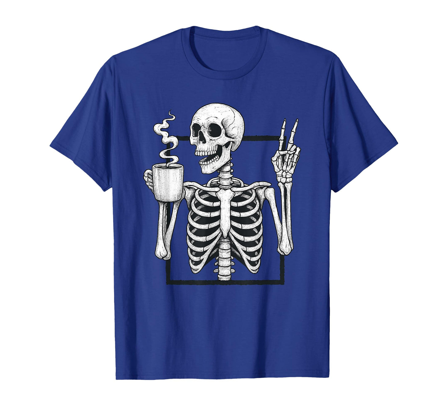 Funny Skeleton Coffee Design Halloween Spooky Caffeine T-Shirt