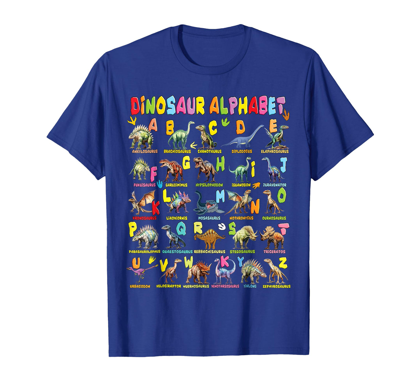 Types of Dinosaurs Alphabet A-Z ABC Dino Boys Kids Girls T-S T-Shirt