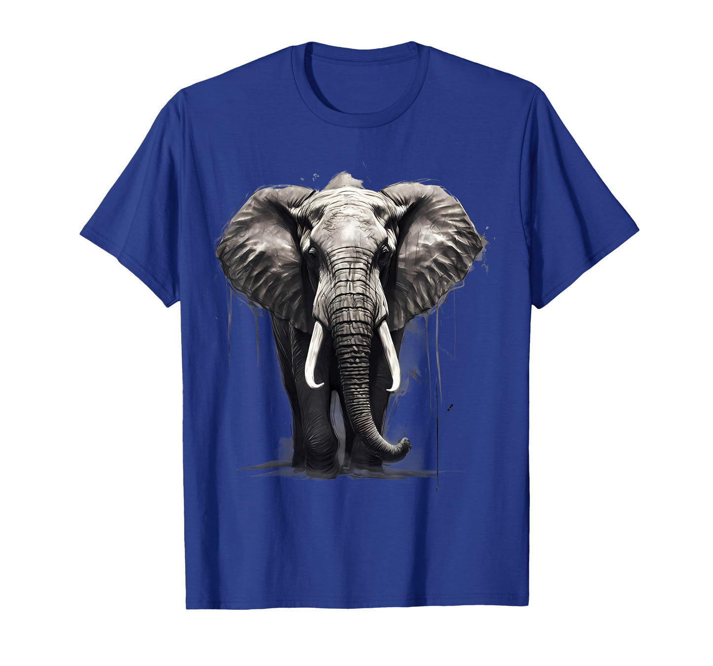 Elephant Safari Animal Print Motif Drawing Artwork Wildlife T-Shirt