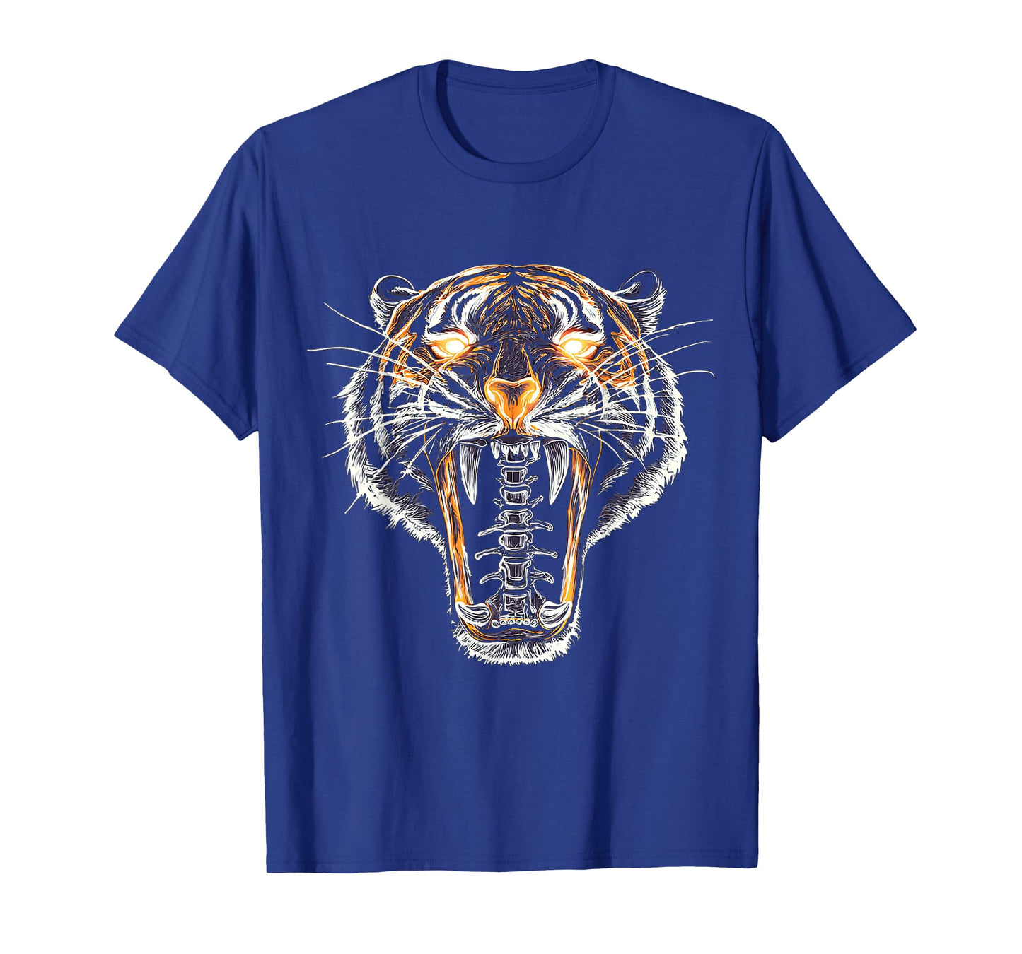 Halloween Tiger Face Skeleton Drawing Animal Halloween T-Shirt
