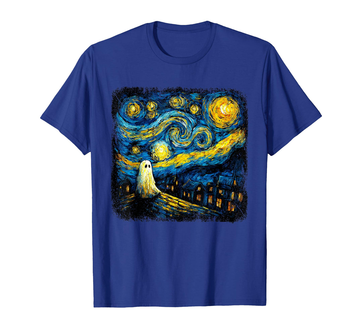 Funny Halloween Boo Sheet Ghost Starry Night Van Gogh Boys T-Shirt