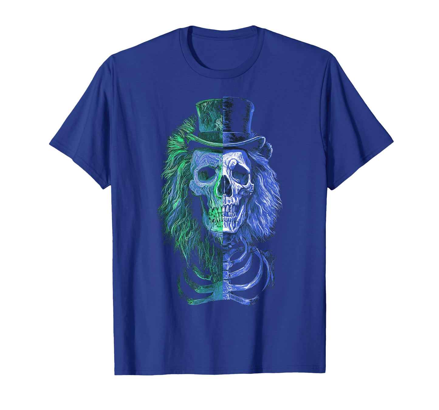 Halloween Lion Skeleton Skull Drawing Animal Halloween T-Shirt