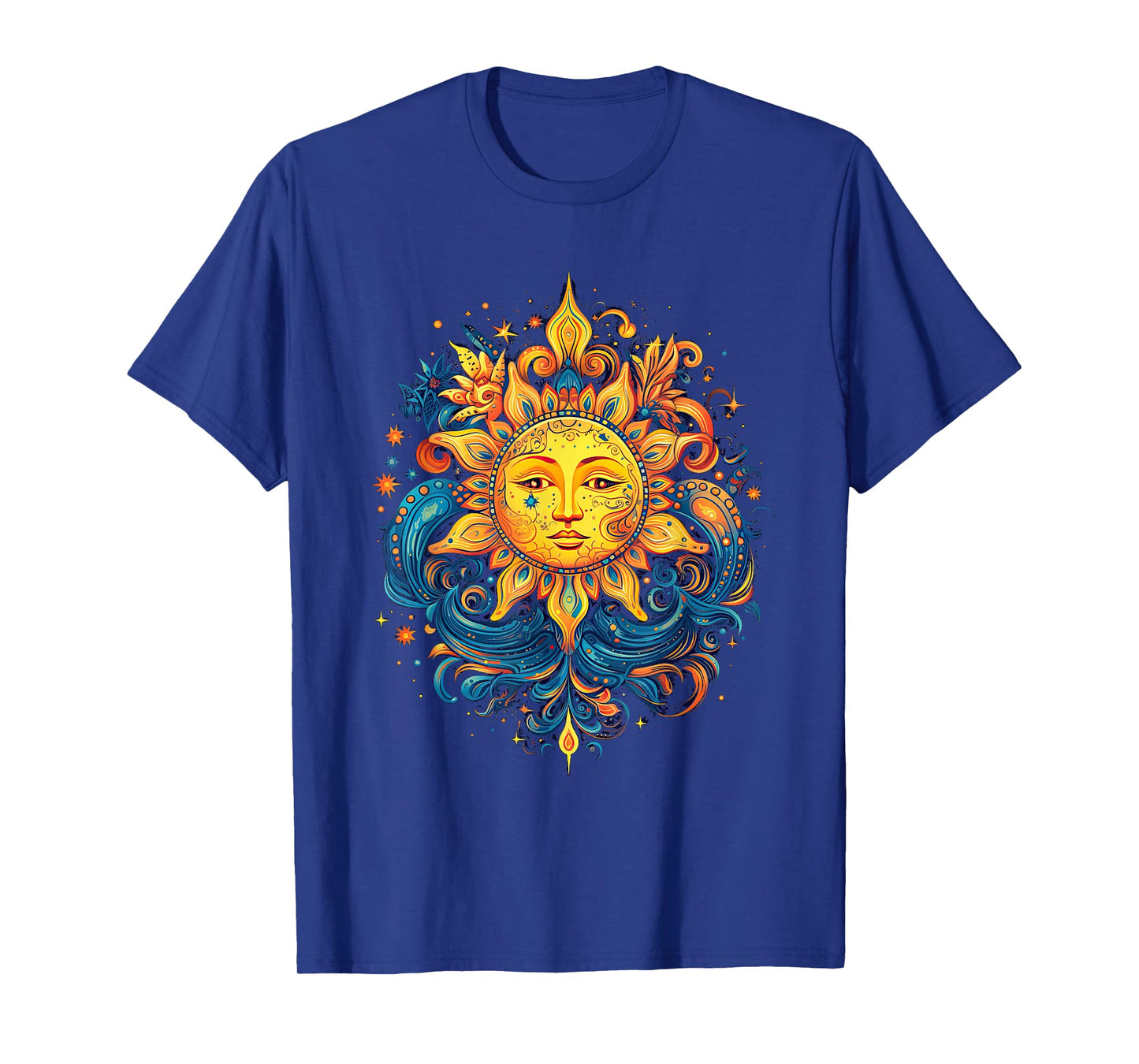 mystic sun and moon woman mystical flowers aesthetic T-Shirt