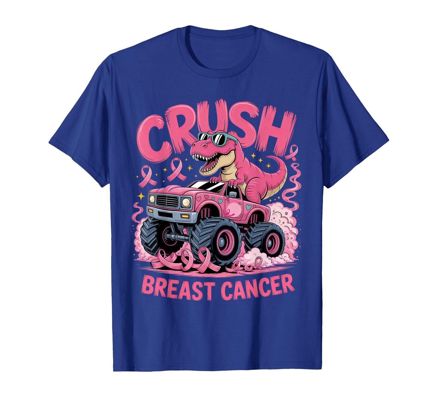 Crush Breast Cancer with t-rex Breast Cancer Awareness T-Shirt