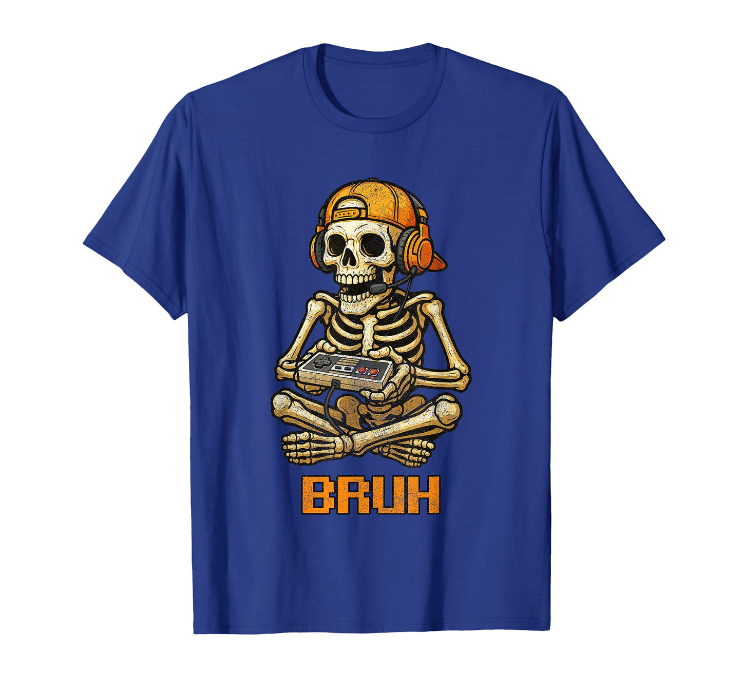 Funny Gamer Skeleton Gamer Teen Boys Video Gaming Bruh T-Shirt
