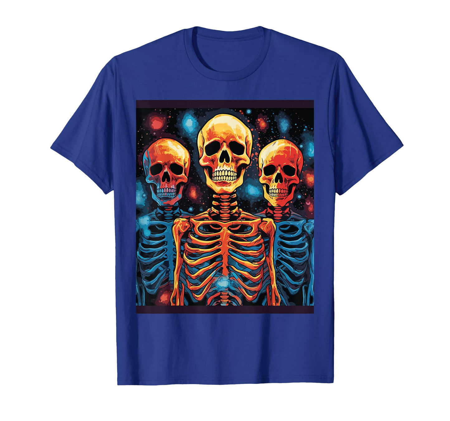 Skeleton Galaxy Halloween Spooky Season Scary Skull T-Shirt