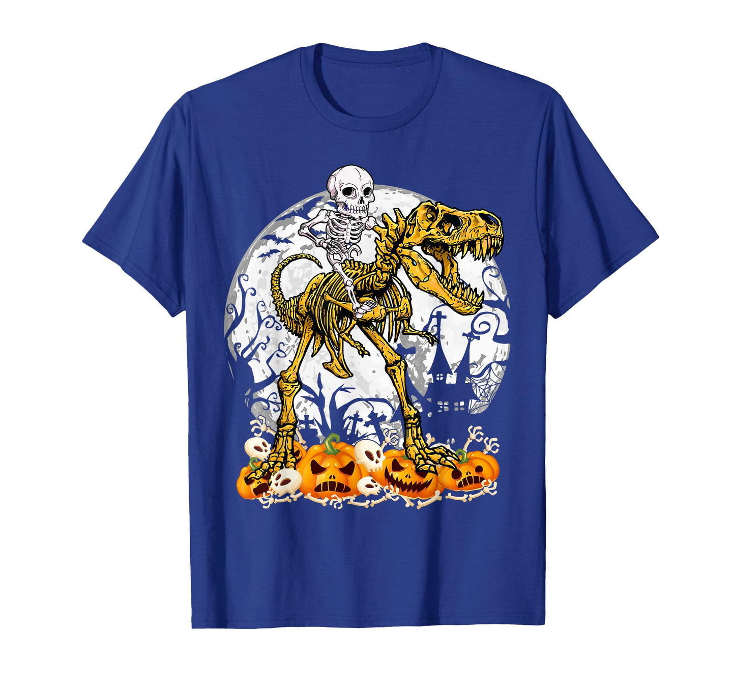 Dinosaur T rex Skeleton Pumpkin Halloween Costume T-Shirt