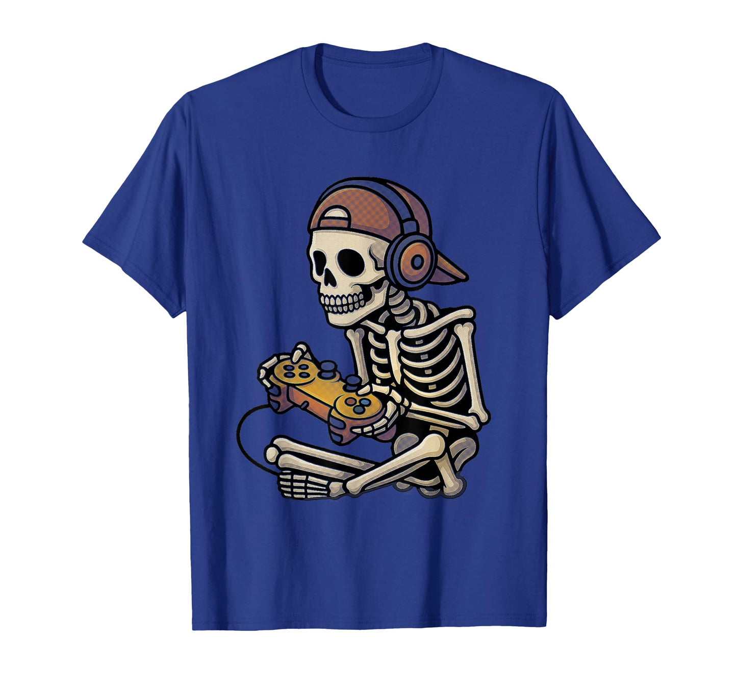 Halloween Skeleton Gamer Video Gaming Boys Men Kids Tees T-Shirt