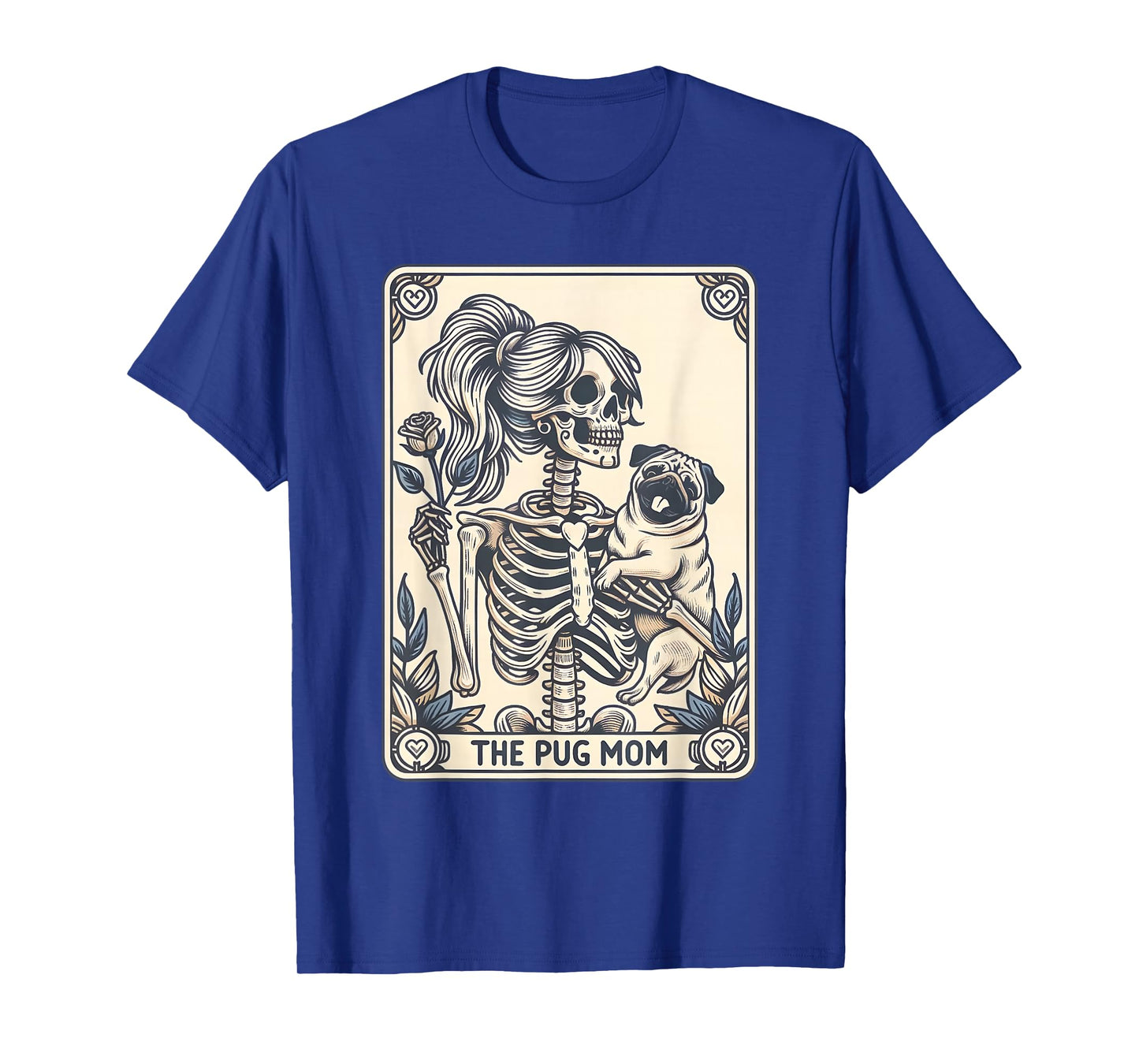Pug Mom Tarot Card, Skeleton Pug Mom, Halloween Dog T-Shirt