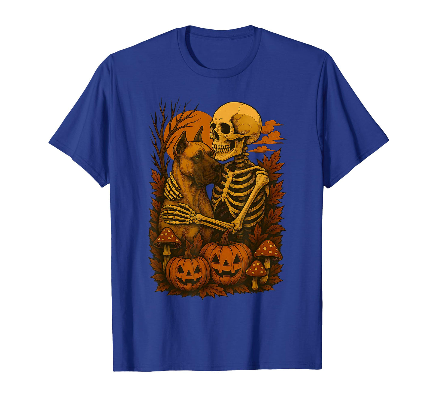 Skeleton Hugging Great Dane T-Shirt