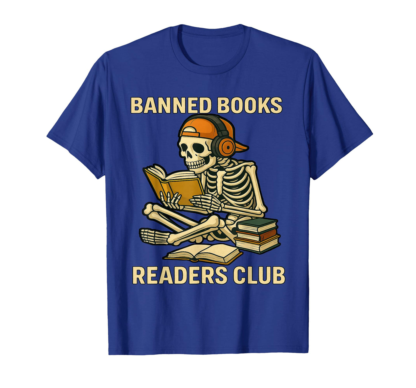 Banned Books Readers Club Design - Skeleton Bookworm T-Shirt
