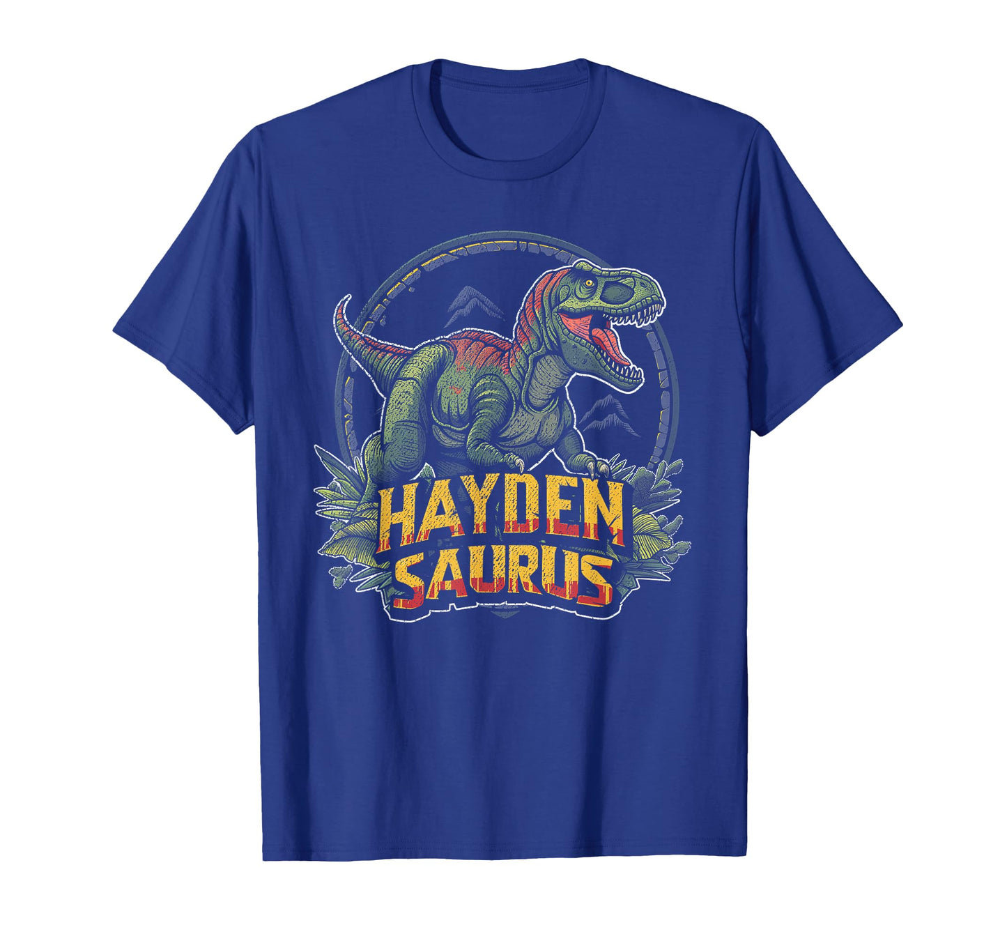 Hayden Saurus Funny Personalized Dinosaur T Rex Boys Name T-Shirt