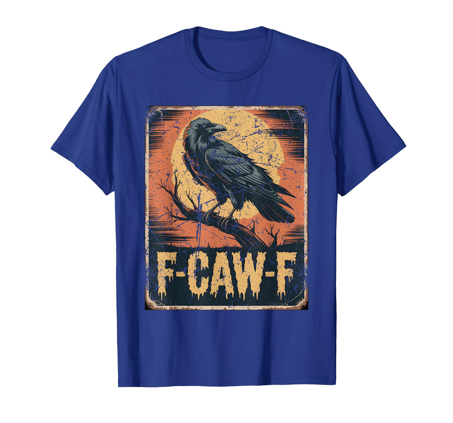 F-Caw-F Raven Halloween Retro Crow Vintage Poster T-Shirt