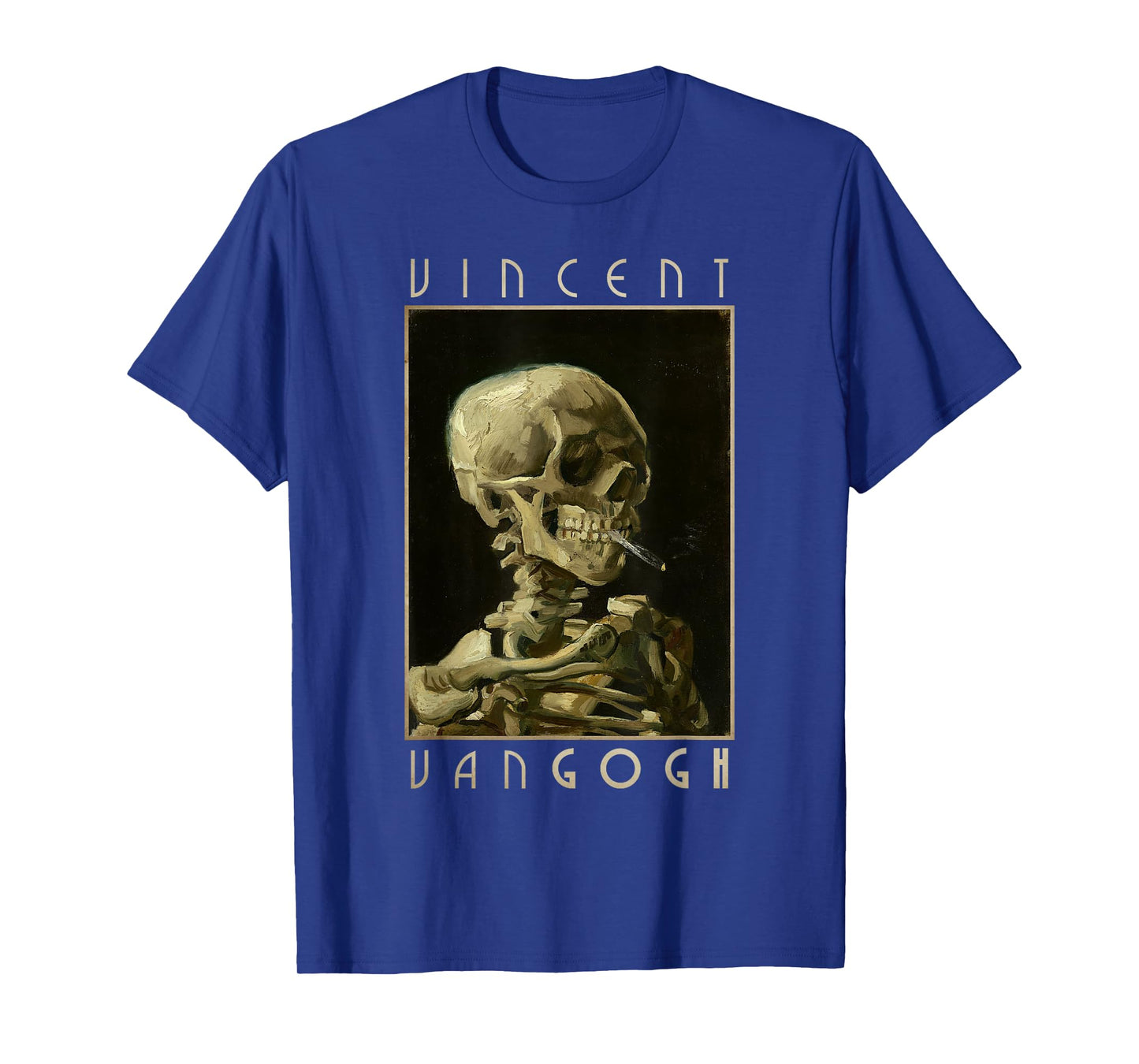 Vincent Van Gogh Shirt Smoking Skeleton Art T-Shirt