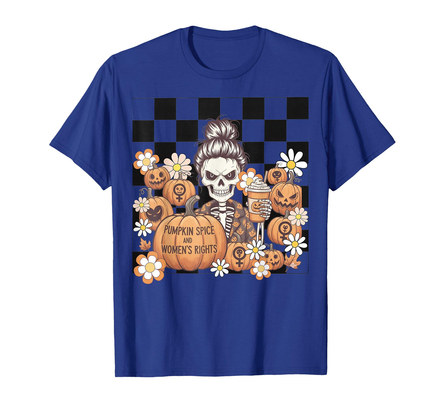 Pumpkin Spice and Women's Rights Skeleton Fall Feminist T-Shirt