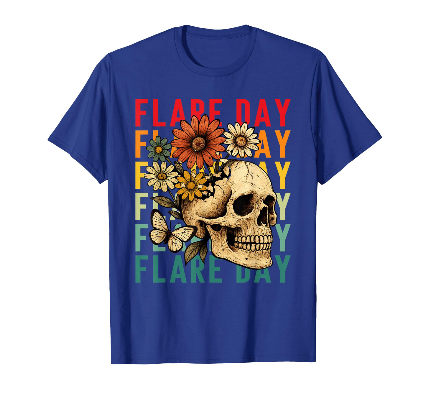 Flare Day Fibromyalgia Dysautonomia Skull Invisible Illness T-Shirt