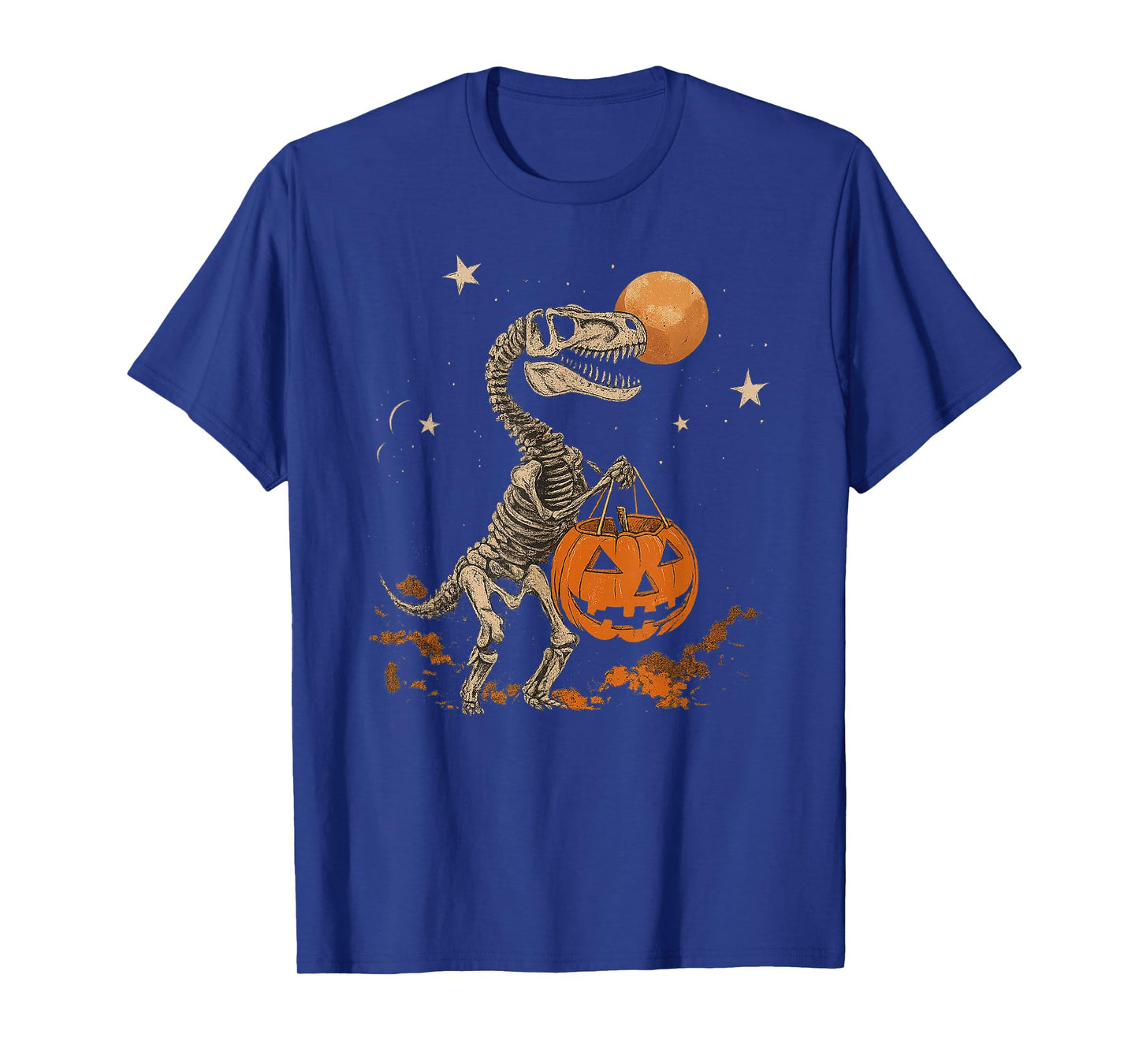 T Rex Skeleton with Pumpkin Halloween for Kids T-Shirt