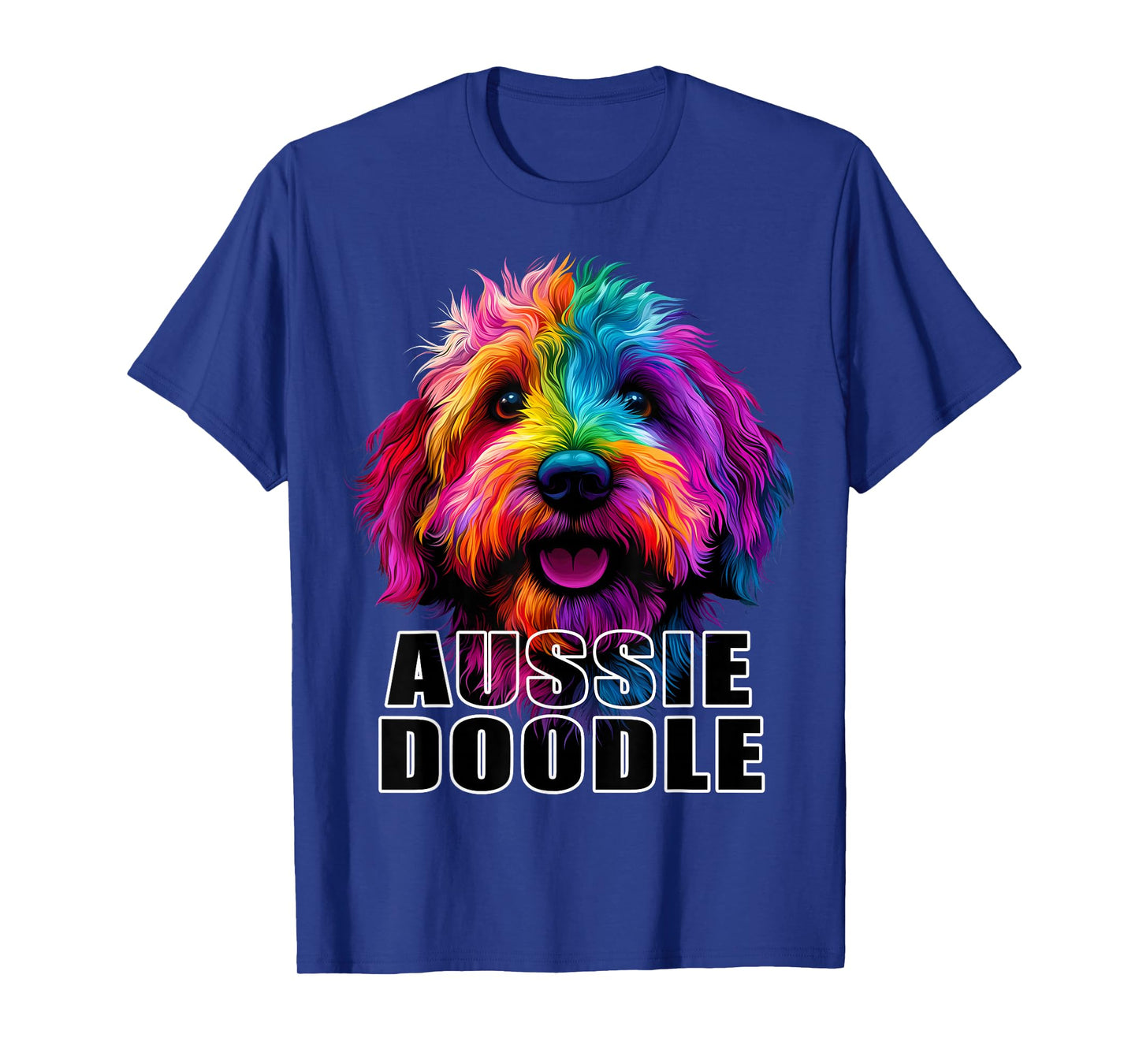 Aussiedoodle Aussie Doodle Puppy Dog Lover Colorful Black T-Shirt