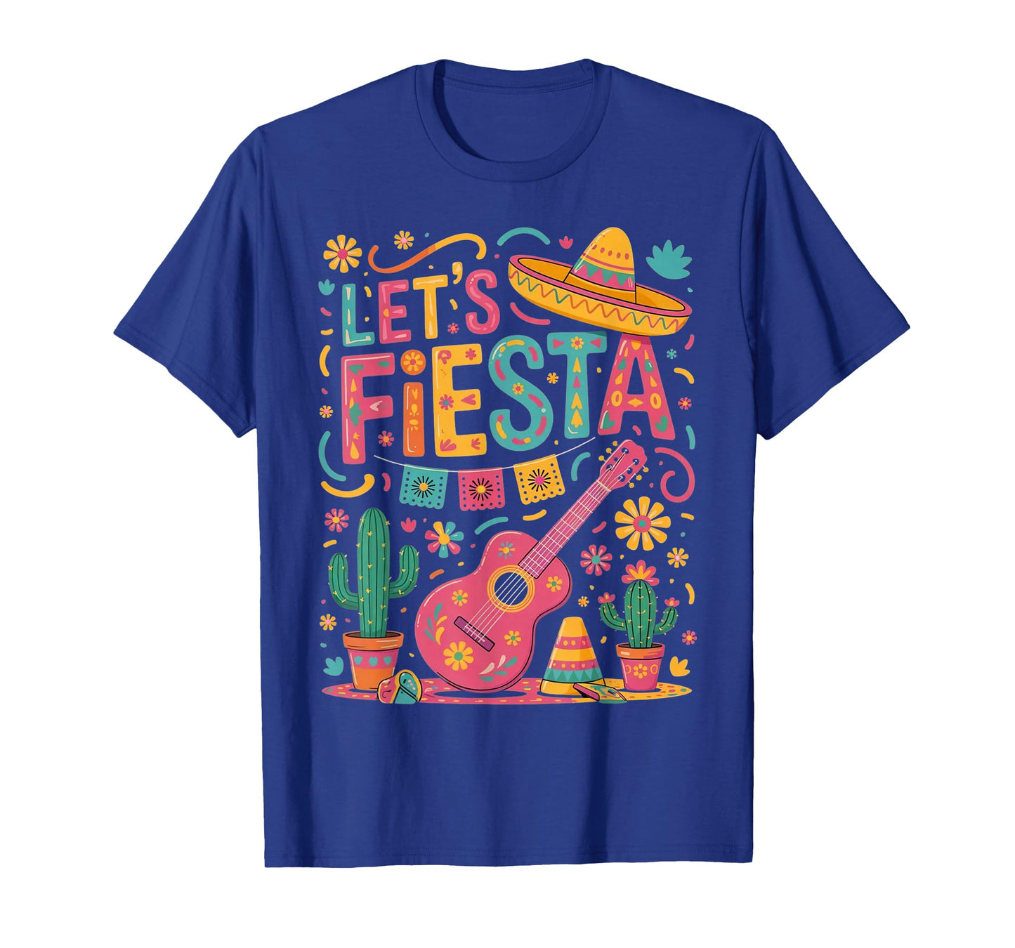 Let's Fiesta Cinco De Mayo Guitar Lover Mexican Party T-Shirt