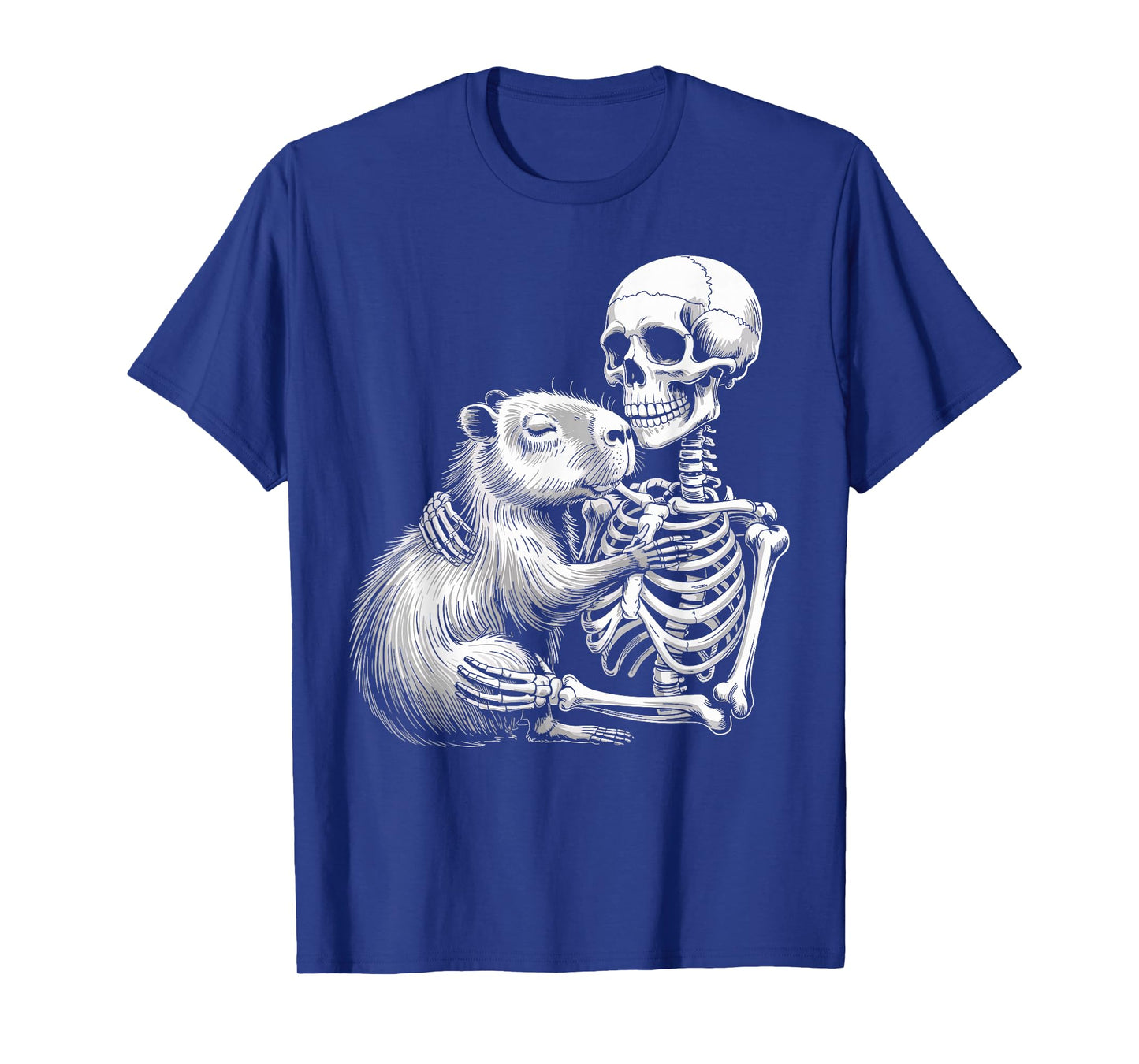 Spooky Skeleton Hugging Capybara Capy Lover Spooky Season T-Shirt