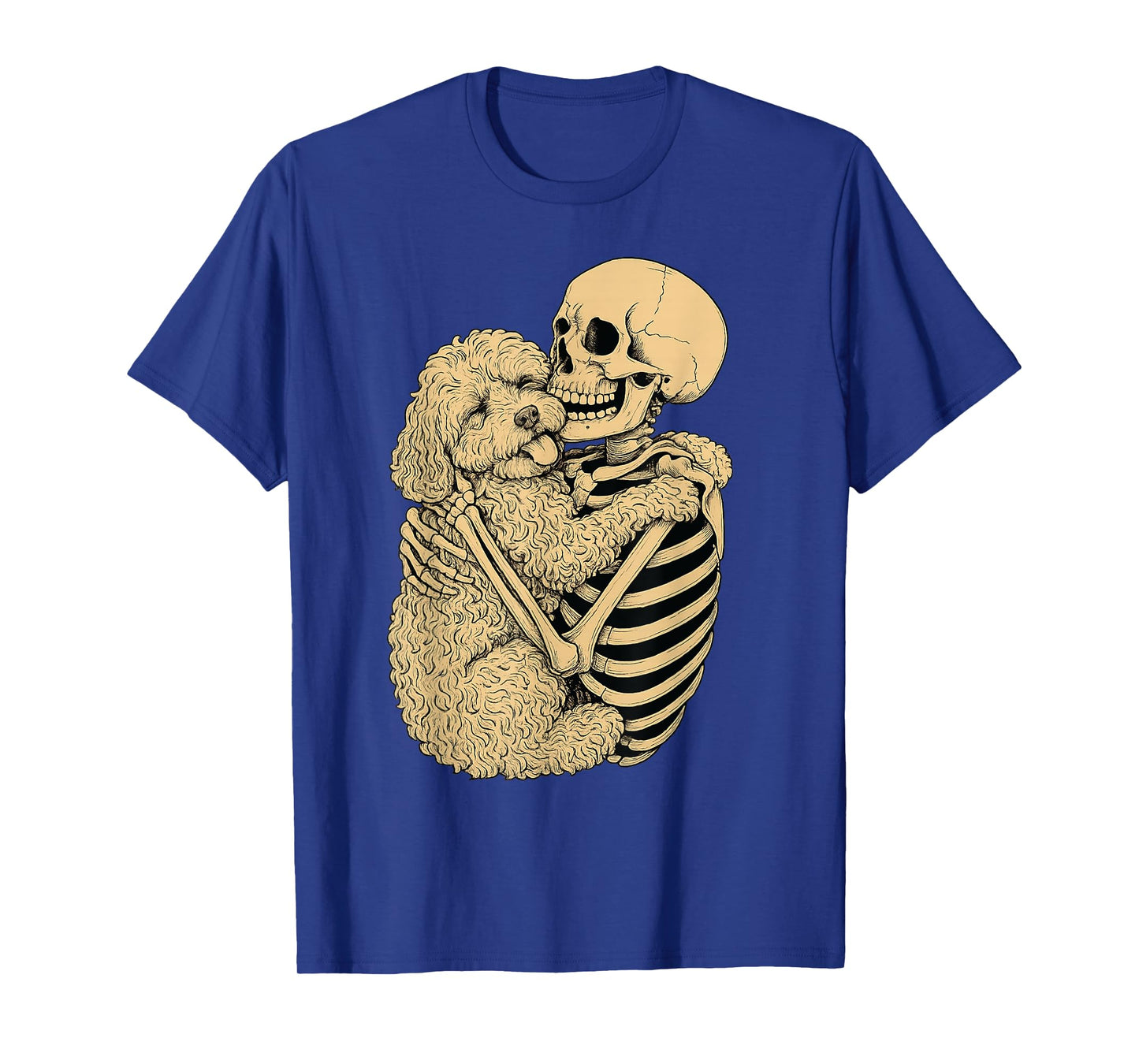 Skeleton Hugging Cockapoo Dog Halloween T-Shirt