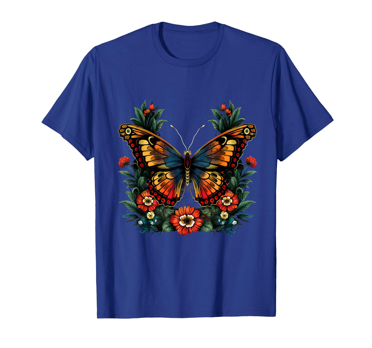 Butterfly Flower Artwork Floral Animal Art Nature Wildlife T-Shirt