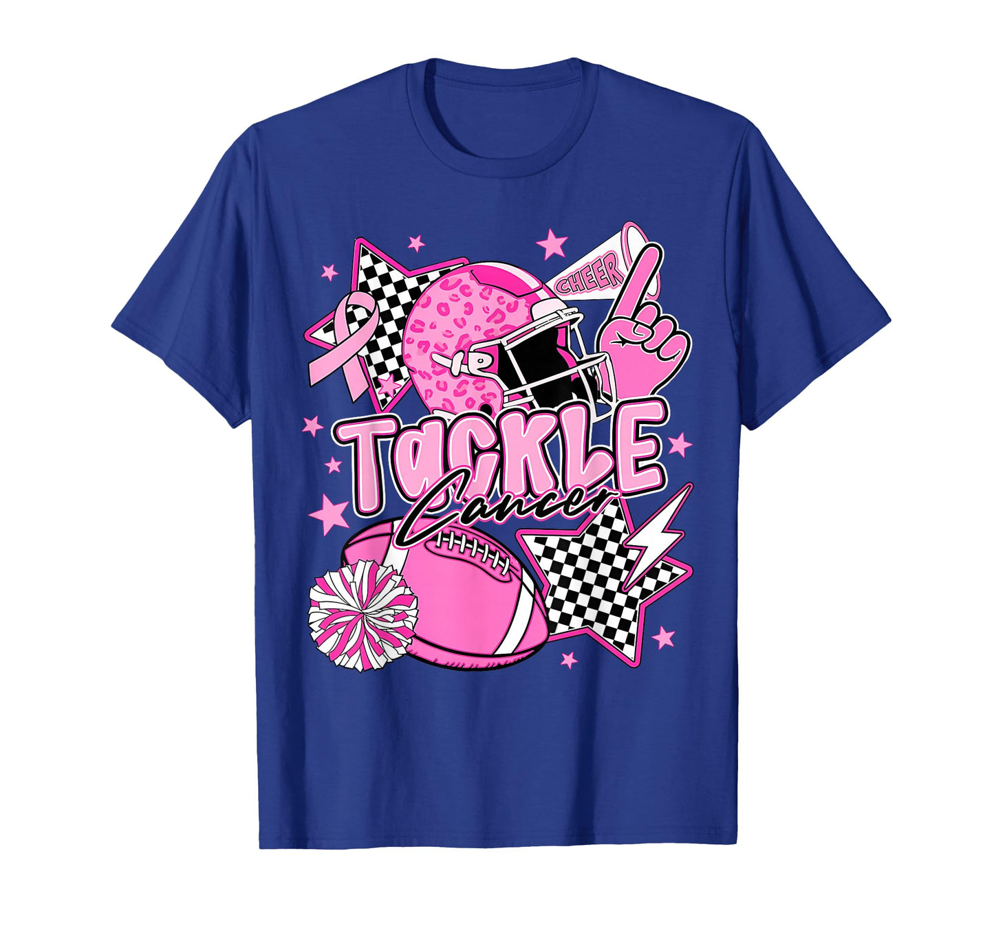 Tackle Breast Cancer Awareness American Football Pink Ribbon T-Shirt