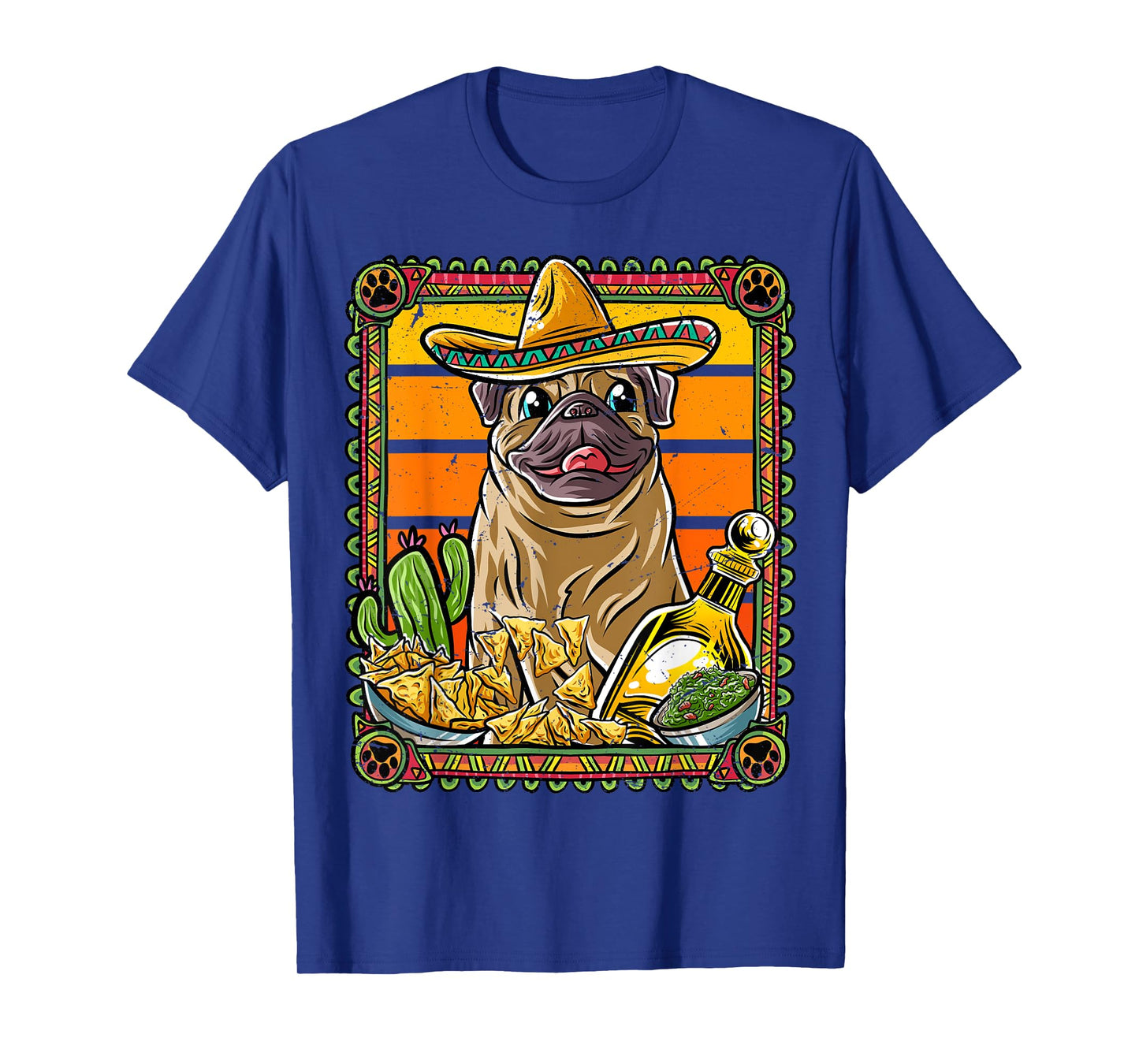 Pug Cinco De Mayo Mexican Sombrero Fiesta Dog Nacho T-Shirt
