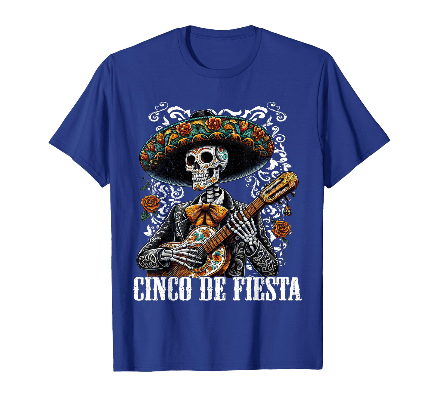 Cinco De Mayo Fiesta Mariachi Skeleton Guitar Mexican 2024 T-Shirt
