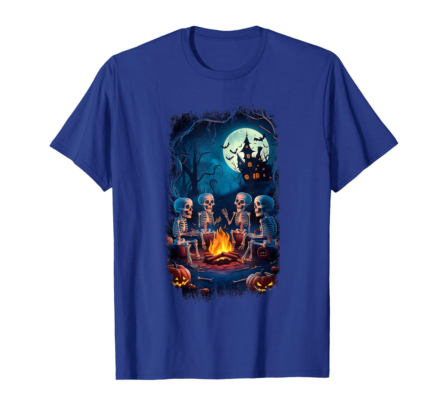 Vintage Ghost Gothic Skeleton Camping Halloween T-Shirt