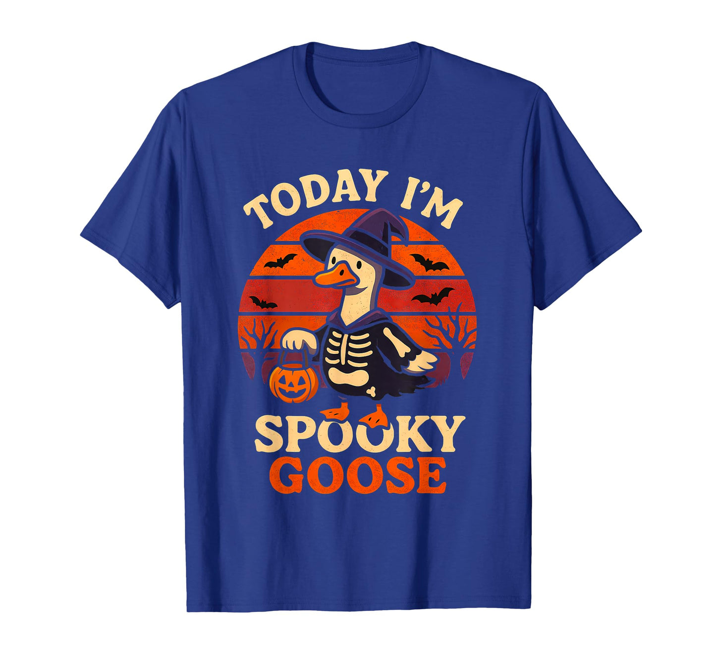 Today Im Spooky Goose Halloween Skeleton Costume Silly Goose T-Shirt