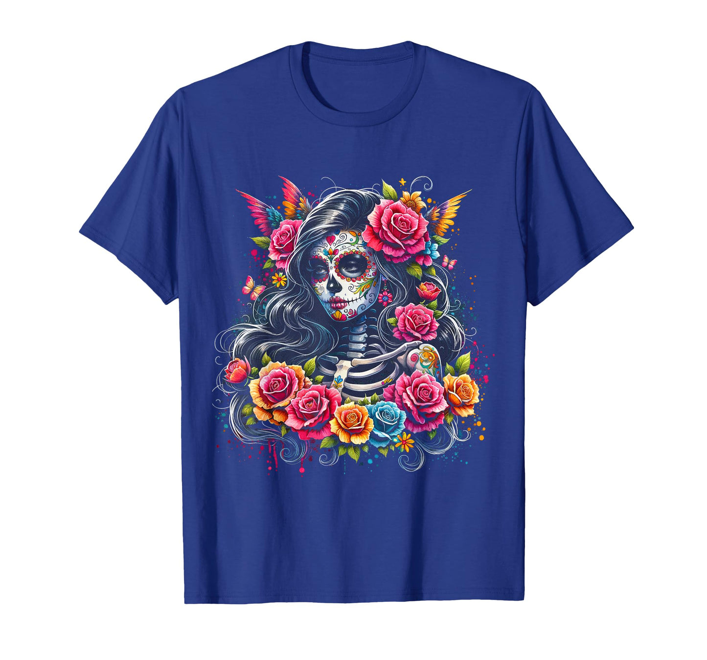 De Los Muertos La Catrina Day of the Dead Sugar Skull Women T-Shirt