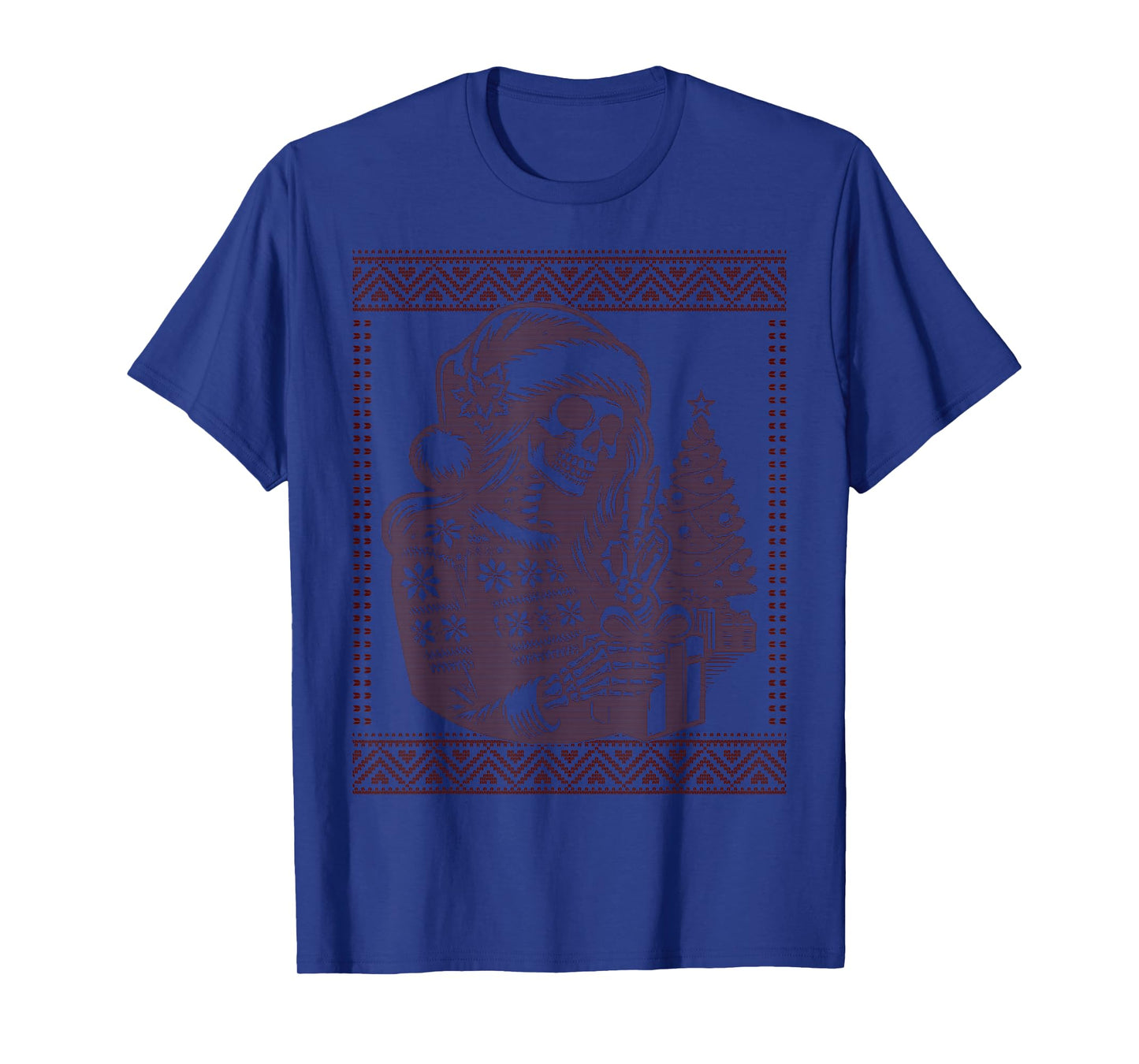 Female Skeleton Ugly Sweater, Peace Christmas Sweater T-Shirt
