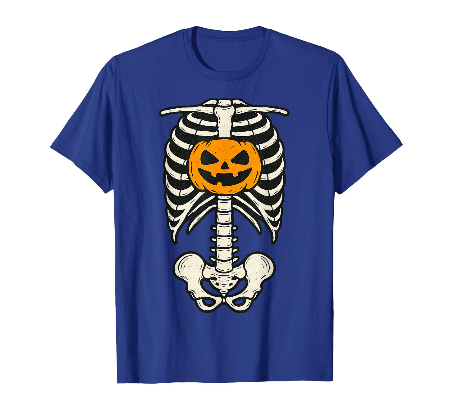 Funny Pumpkin Skeleton Rib Cage Costume Party Halloween T-Shirt