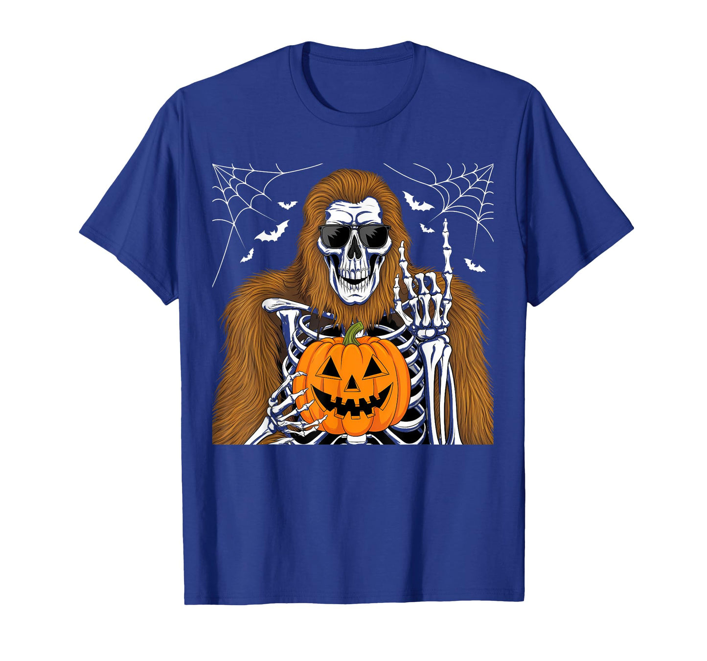 Funny Spooky Bigfoot Jack O Lantern Skeleton Halloween T-Shirt