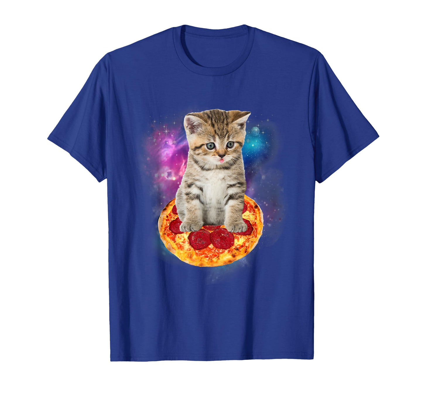 Funny Galaxy Cat Shirt | Space Cat Eat Pizza and Taco Shirt Men Women Kids T-Shirt