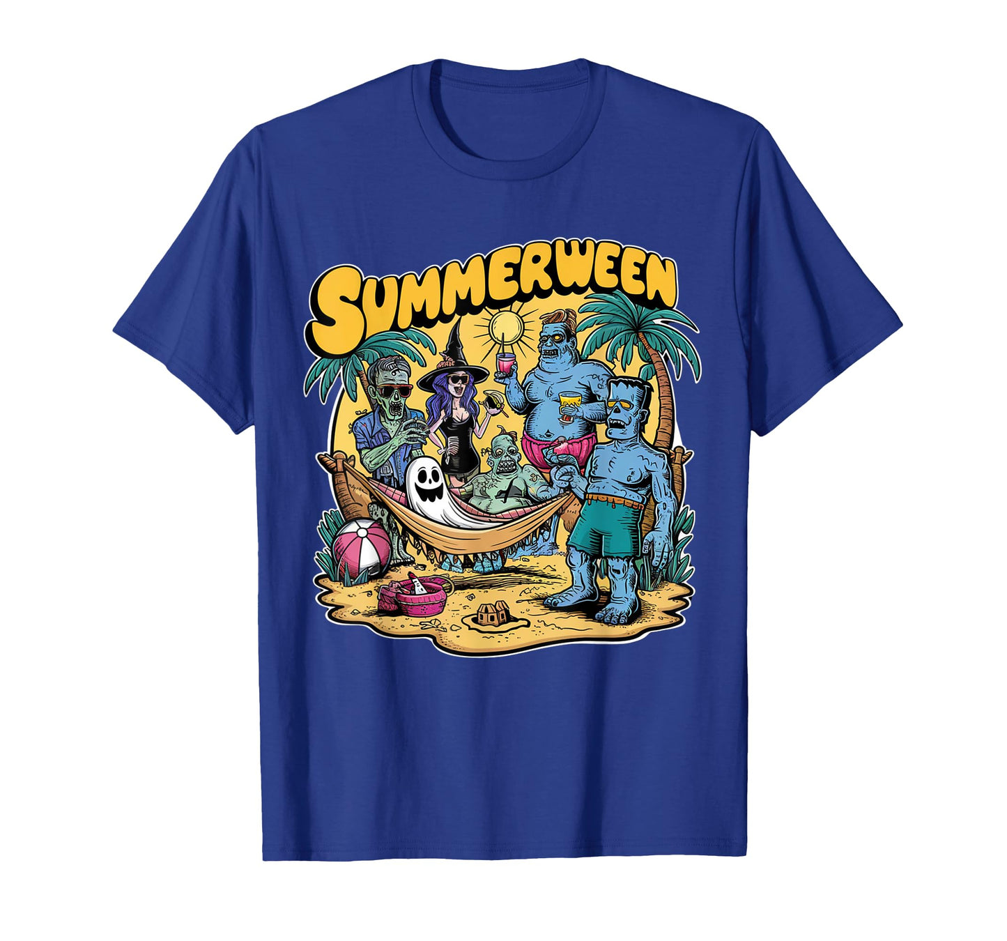 Happy Summerween Summer Halloween Holiday Beach Vibes Spooky T-Shirt