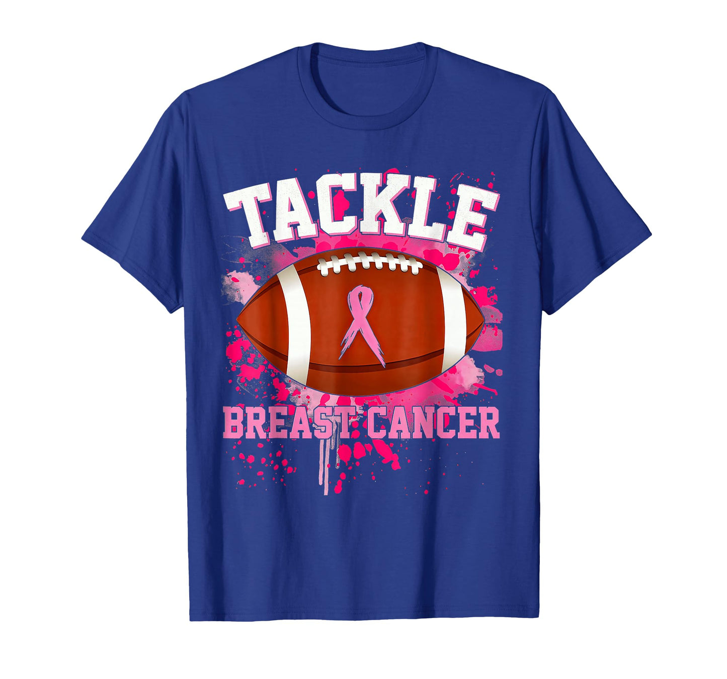 Tackle Football Pink Ribbon Breast Cancer Awareness T-Shirt