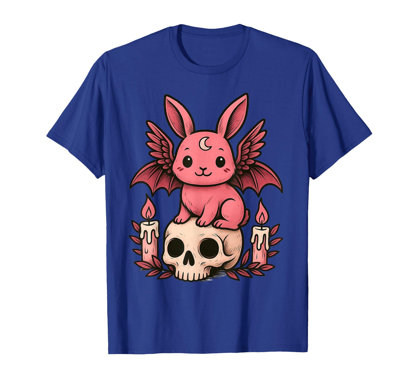 Kawaii Pastel Alt Goth Cute Creepy Rabbit Bat Skeleton Bunny T-Shirt