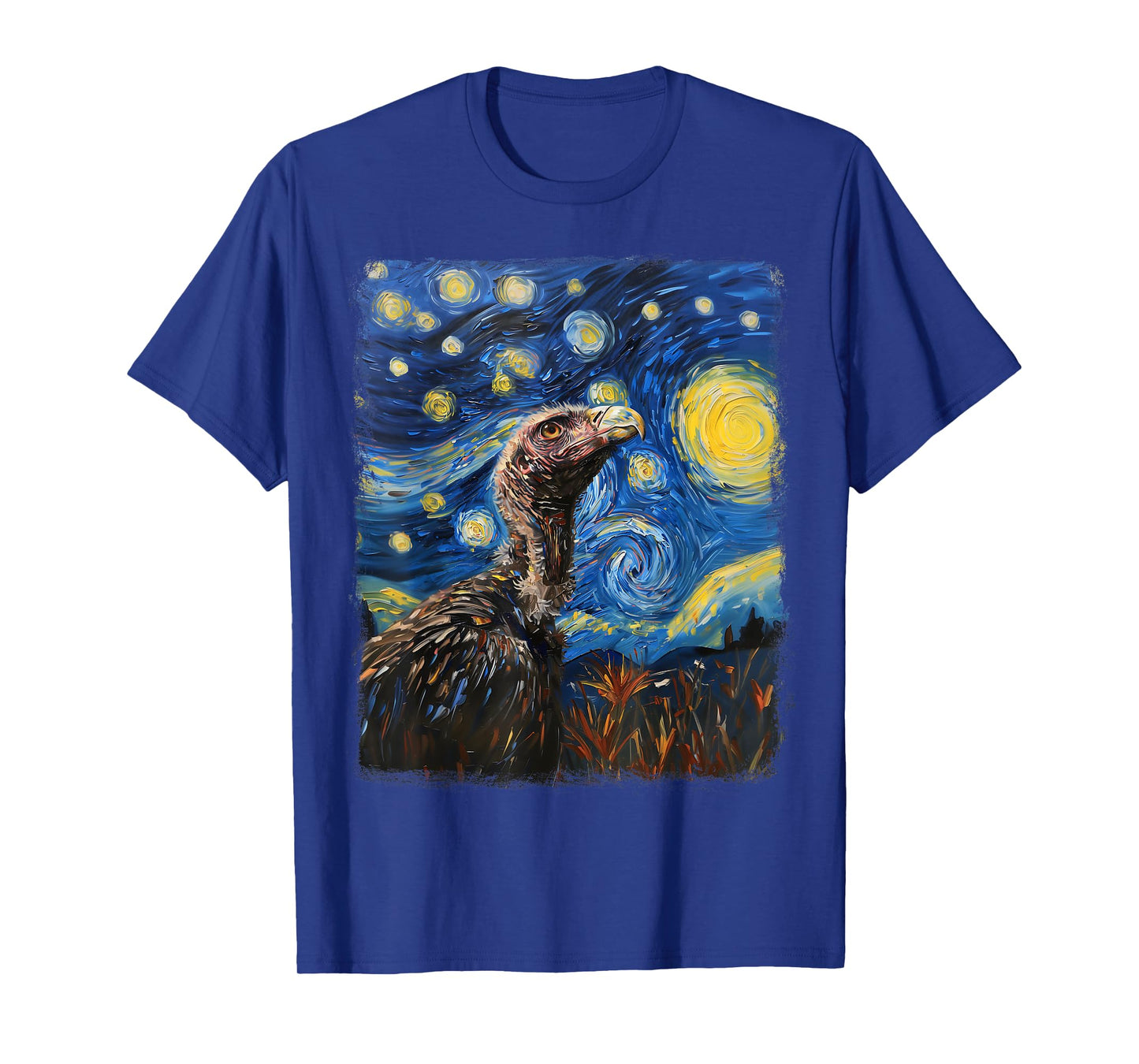 Vulture Bird Starry Night Painting T-Shirt