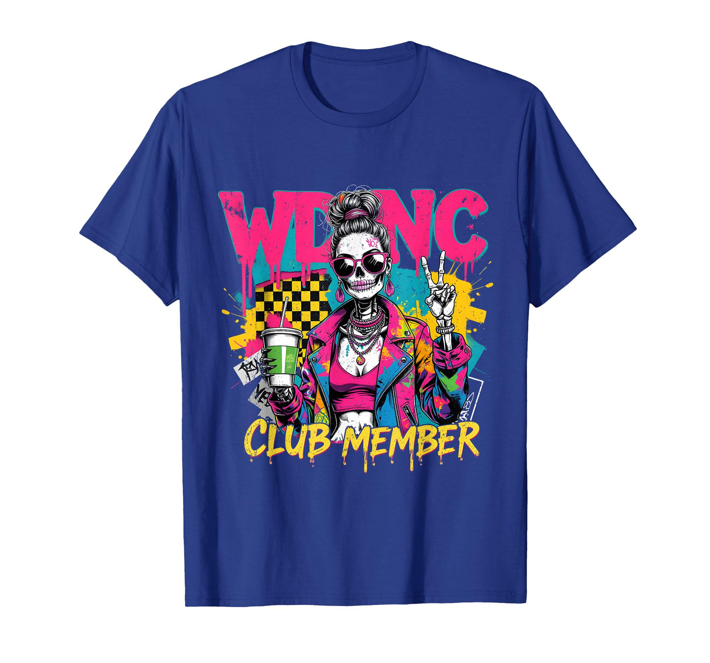 We Do Not Care Club Member Retro Skeleton Style T-Shirt